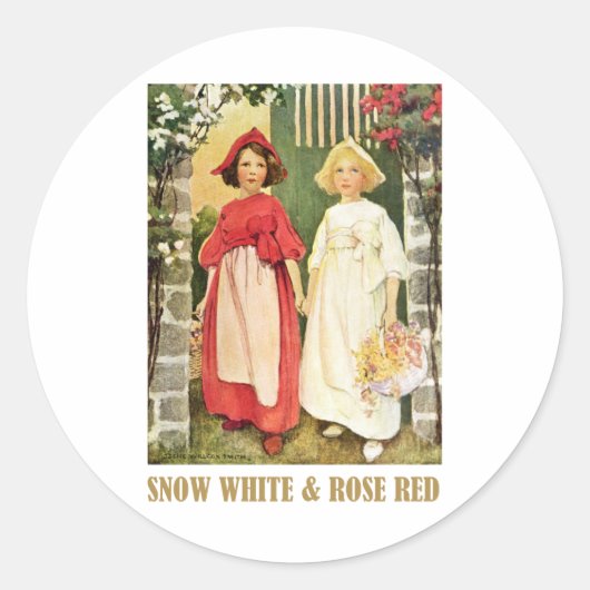 Schneewittchen und Rosenrot Runder Aufkleber (Vorderseite)