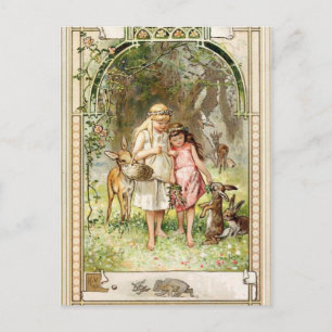 Schneewittchen und Rosenrot von Hermann VogelTry Postkarte