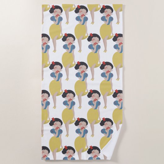 Schneewittchen, welches das Muster Apples 2 beißt Strandtuch (Vorderseite)