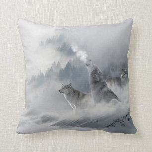 Schneewolfdruck Kissen