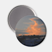 Schneewolken über Newtown, Powys Magnet (Vorderseite/Rückseite)