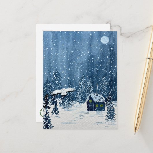 Schneewunderland Postkarte (Vorderseite/Rückseite Beispiel)