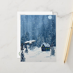 Schneewunderland-Postkarte Postkarte