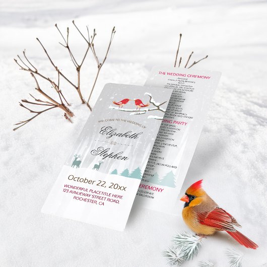 Schneewunderland Vögel Hirsche Winter Hochzeitspro Programm