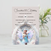 Schneezauberhafte Winterwaldmädchen Einladung (Stehend Vorderseite)