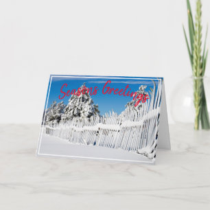Schneezaun-Szene Custom-Foto Feiertagskarte