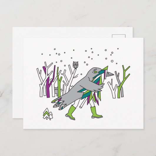 Schneezeit Postkarte (Vorne/Hinten)