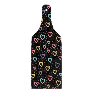 Schneidbrett aus Glas Farbige Herzen Liebe Schneidebrett