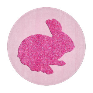 Schneidbrett Osterhase rosa glitzernd Schneidebrett