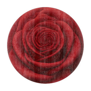 Schneidbrett - Rote Rosenblüte Schneidebrett