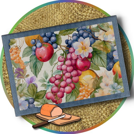 SCHNEIDBRETT - Überzogen mit farbenfrohem Obst Schneidebrett
