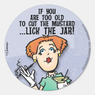 Schneide den Senf Runder Aufkleber