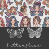 Schneide Vinyl Sticker Butterfly Frau. Sei ein (Vorderseite)