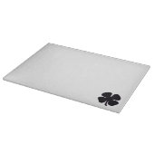 Schneidebrett aus schwarzem Glattleder (Ecke)