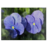 Schneidebrett - Blue Pansy Sisters (Vorderseite)