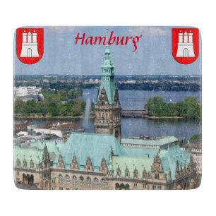 Schneidebrett Hamburgs Townhall Glas