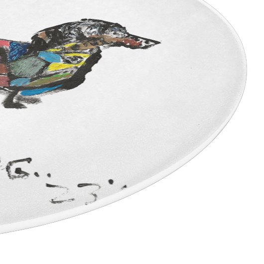 Schneidebrett mit Dackel (Ecke)