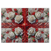 Schneidebrett mit englischer Rose Design (Vorderseite)