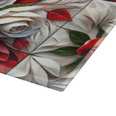 Schneidebrett mit englischer Rose Design (Ecke)