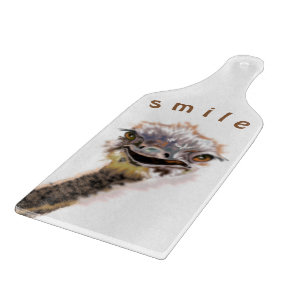 Schneidebrett mit Happy Ostrich - Lächeln