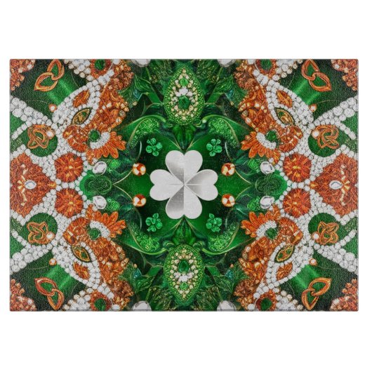 Schneidebrett mit irischer Farbgestaltung (Vorderseite)