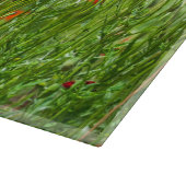 Schneidebrett mit rotem Mohnfeld (Ecke)