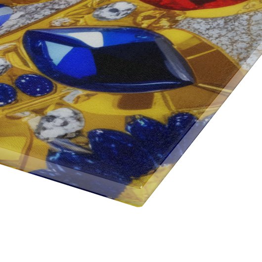 Schneidebrett mit rumänischer Farbgestaltung (Ecke)