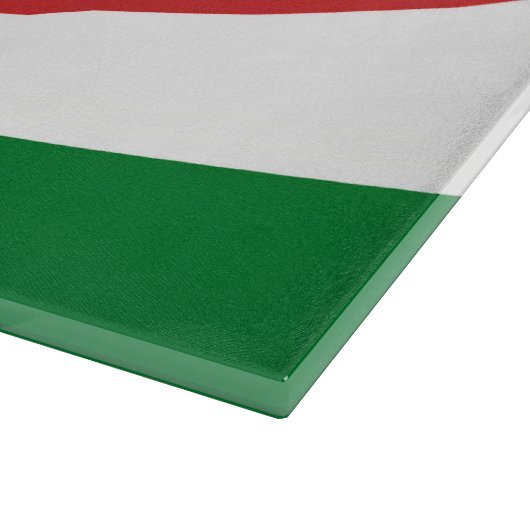 Schneidebrett mit seychellischer Farbgestaltung (Ecke)