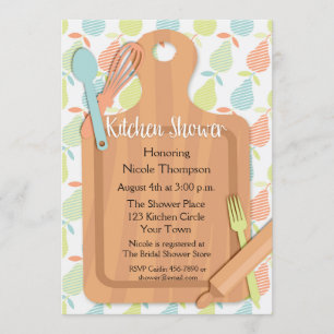 Schneidebrett, Utenside, Küchen-Brautparty Einladung