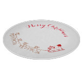 Schneidebrett - Weihnachtsmann und sein Schlitten (Ecke)