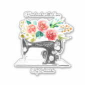 Schneidemaschine mit schwarzer Nähmaschine Aufkleber (Vorderseite)