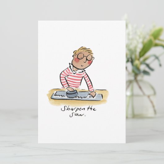 Schneiden der Säge Einladung (Stehend Vorderseite)