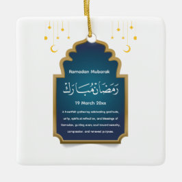 Schneiden Sie die Eid Mubarak-Karte  Keramikornament