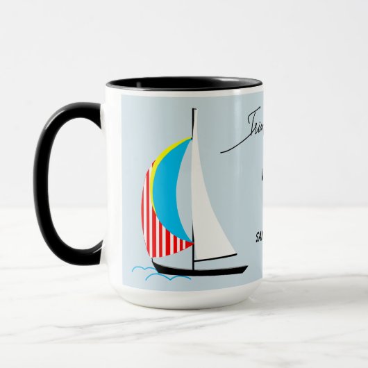 Schneiden Sie Ihre Segel Custom Sailboat Tasse (Links)