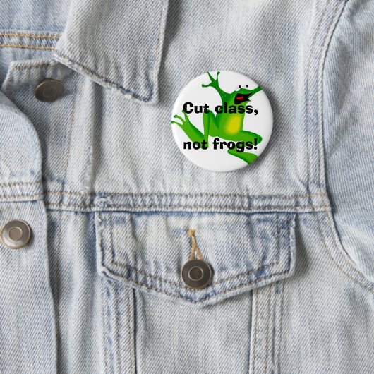 Schneiden Sie Klasse, nicht Frösche! Button (Beispiel)