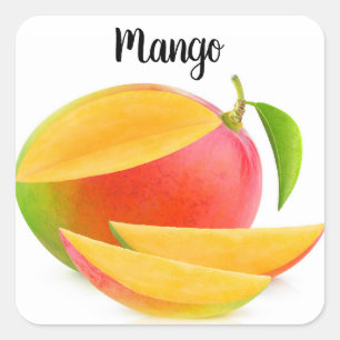 Schneiden Sie Mango Quadratischer Aufkleber