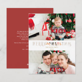 Schneiden Sie Paper Effect Weihnachts Custom Foto Feiertagskarte