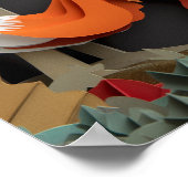 Schneiden Sie Papierfuchs unter Bäumen Poster (Ecke)