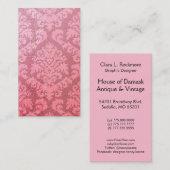 Schneiden Sie Samt, PRÄGEARTIGEN SATIN im ROSA Visitenkarte (Vorne/Hinten)