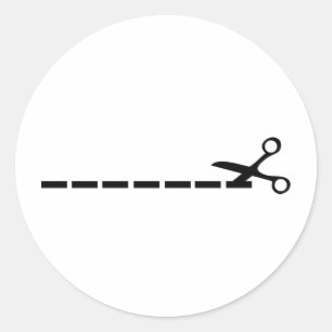 schneiden Sie Schereikone Runder Aufkleber