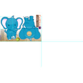 Schneiden Sie und nähen Sie: Blauer Elefant Stoff (Kachel)