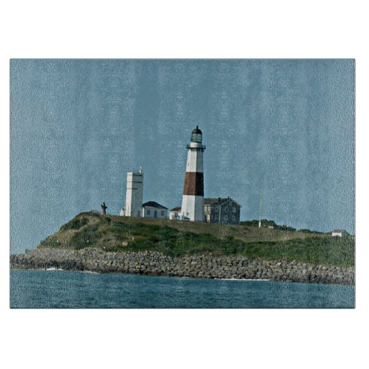 Schneiden Sie zum Punkt Montauk Leuchtturm Schneidebrett (Vorderseite)