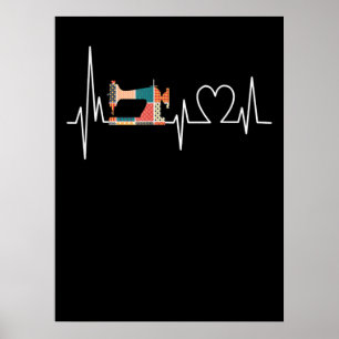 Schneiden und Nähen ist meine Liebe Herzschlaggesc Poster