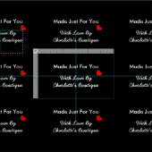 Schneiden und Nähen von Handwerkszeug, Nähetikette Stoff (Kachel)