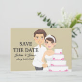 Schneiden von Hochzeitstorte Einladung (Stehend Vorderseite)