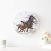 Schneiden von Pferd und Kalb Große Wanduhr (Zuhause)