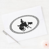 Schneiden von Pferden im Euro-Stil Ovaler Aufkleber (Umschlag)