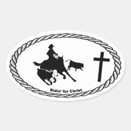 Schneiden von Pferden nach Euro-Stil Ovaler Aufkleber