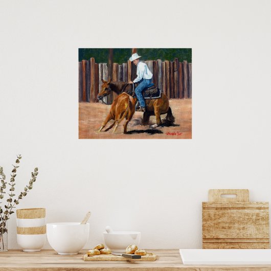 Schneiden von Pferdequartett Poster (Küche)