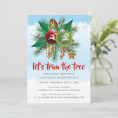Schneiden wir den Baum! | Weihnachts-Party Einladung (Stehend Vorderseite)